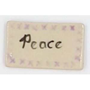 PEACE with LILAC Border Glazed Ceramic Tile