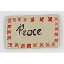 PEACE with RED Border Glazed Ceramic Tile
