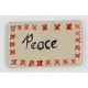 PEACE with RED Border Glazed Ceramic Tile
