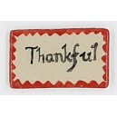THANKFUL with RED Border Glazed Ceramic Tile
