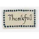 THANKFUL with GREEN Border Glazed Ceramic Tile