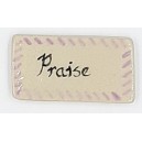 PRAISE with LILAC Border Glazed Ceramic Tile