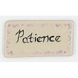 PATIENCE with LILAC Border Glazed Ceramic Tile