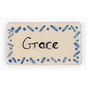 GRACE with BLUE Border Glazed Ceramic Tile