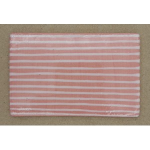Sunset Pink Pinstripe Ceramic Tile