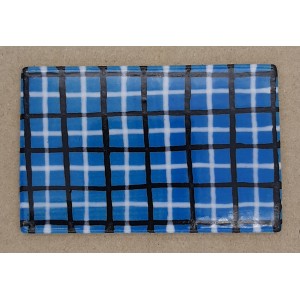 Turquoise Check Ceramic Tile