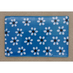 Turquoise Floral Ceramic Tile