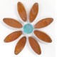 DAISY -  AMBER Petals (8) with AQUA Centre