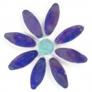 DAISY -  BLUE Petals (8) with AQUA Centre