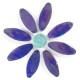 DAISY -  BLUE Petals (8) with AQUA Centre
