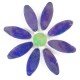 DAISY -  BLUE Petals (8) with GREEN Centre