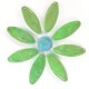 DAISY -  GREEN Petals (8) with AQUA Centre