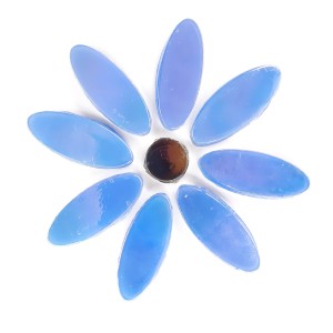 DAISY - BLUE Petals 8 with BLACK Centre