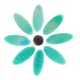 DAISY - GREEN Petals 8 with BLACK Centre