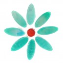 DAISY - GREEN Petals 8 with RED Centre