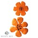 Mosaic Ceramic  Insert Set: Flowers Flat (2) - Orange