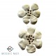 Mosaic Ceramic  Insert Set: Flowers Flat (2) - White
