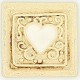 HEART - WHITE NO FRAME Ceramic Glazed Stamp Deco Tile