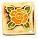 ROSE - YELLOW NO FRAME Ceramic Glazed Stamp Deco Tile