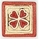 CLOVER - RED WITH FRAME Ceramic Glazed Stamp Deco Tile