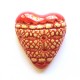 Mosaic Insert: 3-D Ceramic Glazed Heart Small - Lace Red